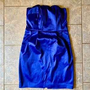 Express Royal Blue Strapless Dress